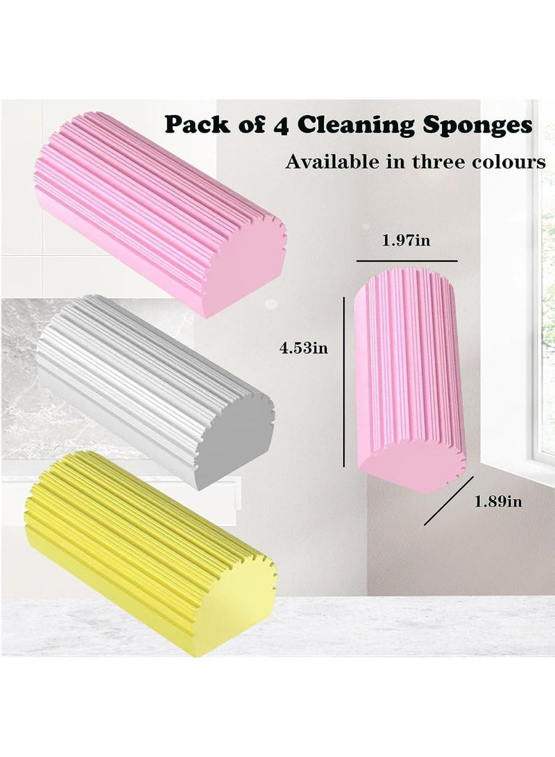 4 Pack Damp Dusting Sponge Duster,Household Cleaning Sponges, Reusable Household Cleaning Sponge Tool for Blinds, floorboards, Fan Blades, Vents, Glass, Railings, Mirrors - Image 4