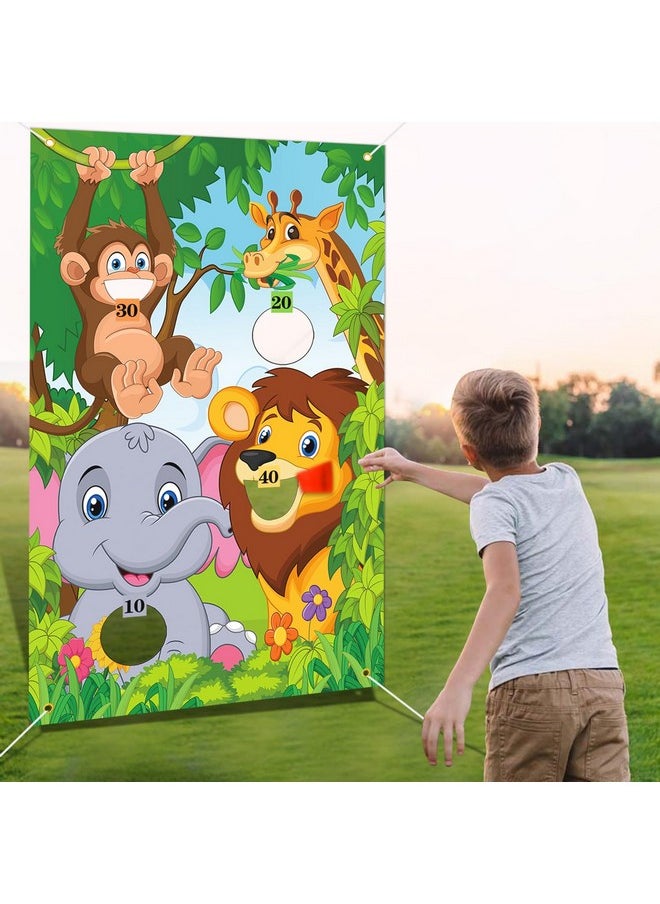 iPartyCool - Safari Animal Games, Animal Bean Bag Toss Game For Kids, Jungle Party Decorations,Fun Birthday Party Games Animal Toss Across Game For Kids Games Safari Birthday Decorations Party Supplies - Image 1