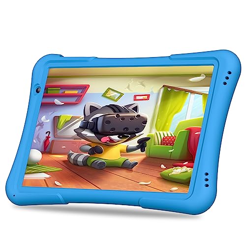 PRITOM 10 inch Kids Tablet Android 14 Tabletas 32GB, Quad-Core, 6000mAh, Large HD IPS Display, WiFi 6, Dual Camera, Bluetooth, Toddler Tablet for Kids Age 3+, Blue - Image 1