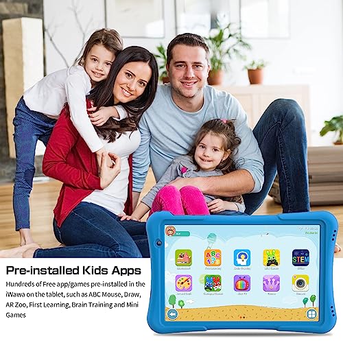PRITOM 10 inch Kids Tablet Android 14 Tabletas 32GB, Quad-Core, 6000mAh, Large HD IPS Display, WiFi 6, Dual Camera, Bluetooth, Toddler Tablet for Kids Age 3+, Blue - Image 4