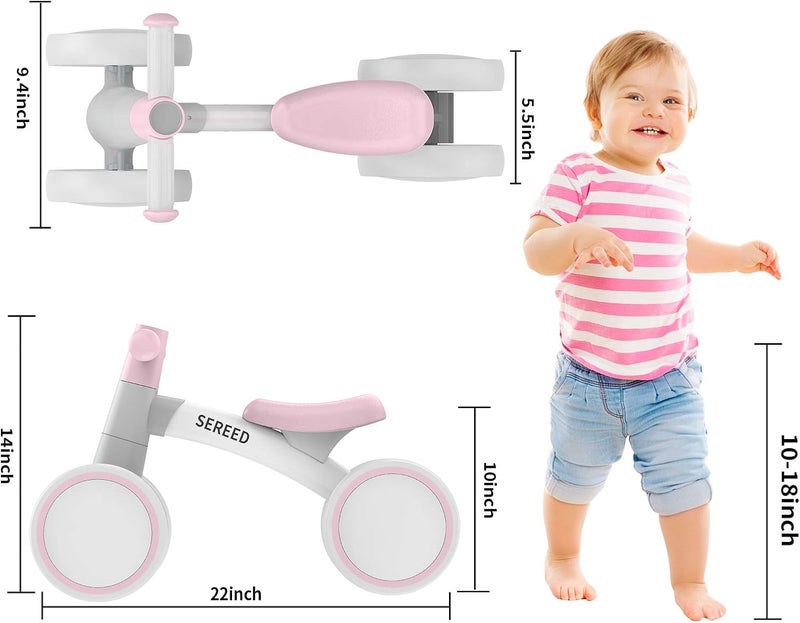 SEREED Baby Balance Bike for 1 Year Old Boys Girls 12-24 Month Toddler Balance Bike, 4 Wheels Toddler First Bike, First Birthday Gifts - Image 3