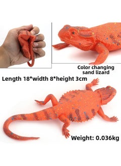 Applicable Simulation Soft Rubber Silicone Seal Fishbone Puffer Decompression Caterpillar Toy Frog Soft Model Animal Children-Color:Silicone [desert Lizard]]