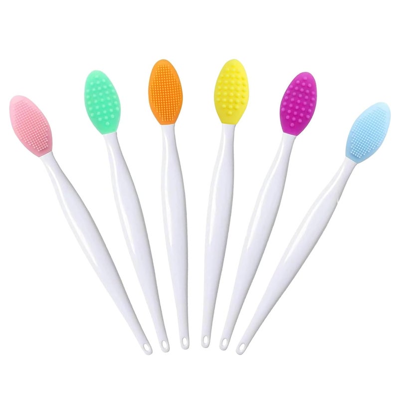 YOUKOOL Lip Scrub Brush,Lip Scrubber Exfoliator,Double-Sided Silicone Exfoliating Tool,Gentle Lip Exfoliator Scrubber Brush for Smooth,Soft,Bright,and Healthy Lips(6 PCS) - Image 1
