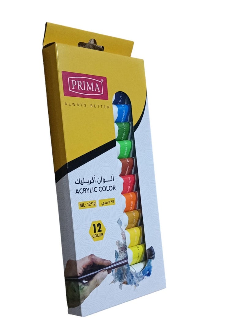 بريما 12 قطعة من ألوان اكريليك متعدد الألوان - Image 1