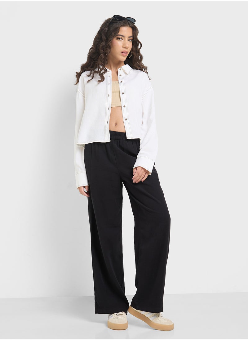 ONLY - Linen Crop Shirt - Image 1