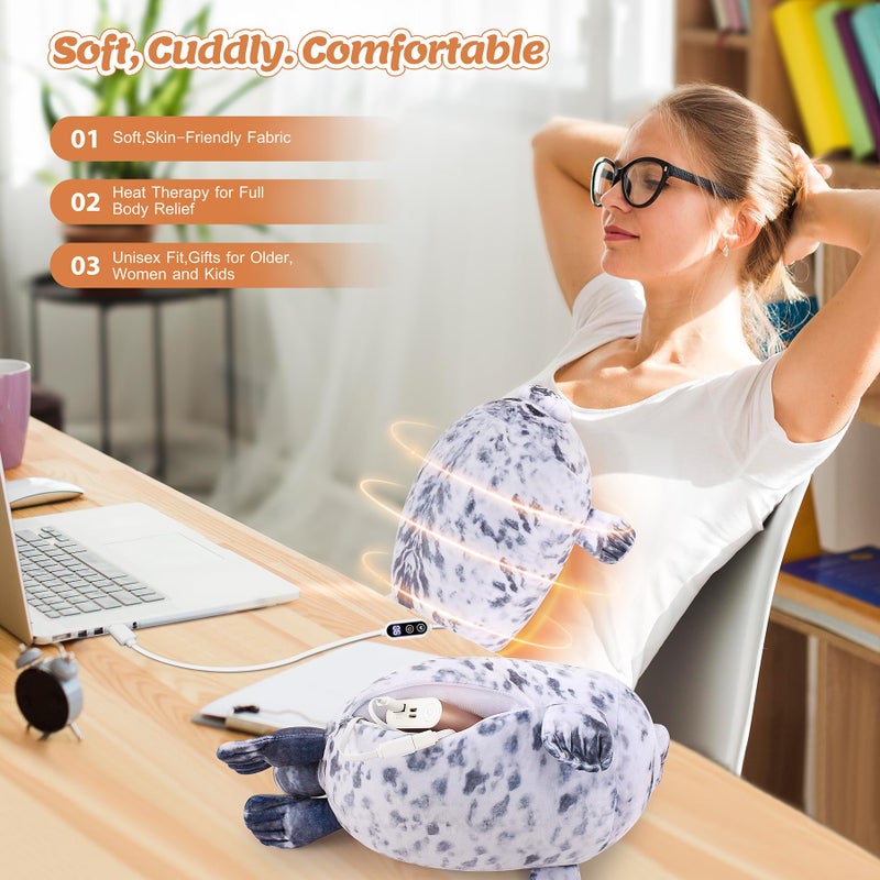 Auspicious beginning Electric Heating Pad for Period Cramps, Cuddly 14'' Seal Plush with a Hot Soft Belly USB Powered, Menstrual Heating Pad Neck Shoulder Pain Relief, Gift for Daughter Wife Period Heating Pad - Image 5