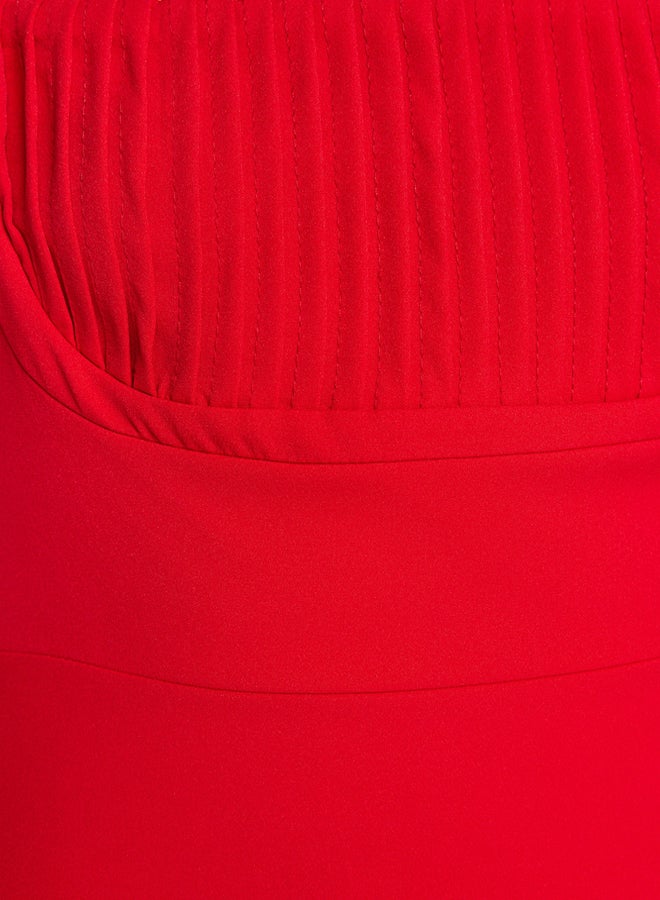 trendyol Red A-Cut Woven Short Evening Dress  - Image 5