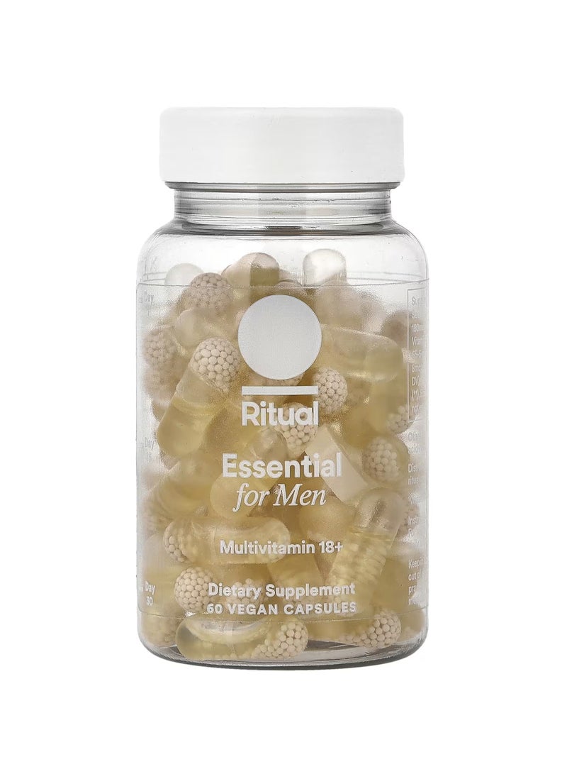 Essential For Men, Multivitamin 18+, Mint, 60 Vegan Capsules