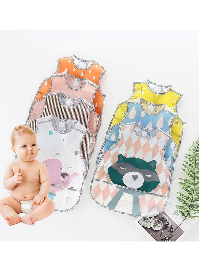 ZCM-HAPPY 2-Piece Animal Printed Waterproof Crumb Catcher Pocket Bib Set – Adjustable Neckband Baby Bibs – Cute and Functional Waterproof Bibs for Mess-Free Feeding – Perfect Baby Feeding Accessories  - Image 2