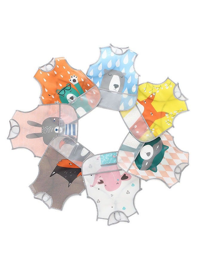 ZCM-HAPPY 2-Piece Animal Printed Waterproof Crumb Catcher Pocket Bib Set – Adjustable Neckband Baby Bibs – Cute and Functional Waterproof Bibs for Mess-Free Feeding – Perfect Baby Feeding Accessories  - Image 3