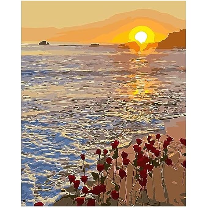 NUMBER PAINTING SET, PAINT BY NUMBERS FOR KIDS ADULTS, CANVAS DIY OIL PAINTING BRUSHES AND ACRYLIC PIGMENT, UNLEASH YOUR INNER ARTIST WITH DIY PAINT BY NUMBER KITS HOME DECORS FRAMELESS 16X20 INCH - Image 1