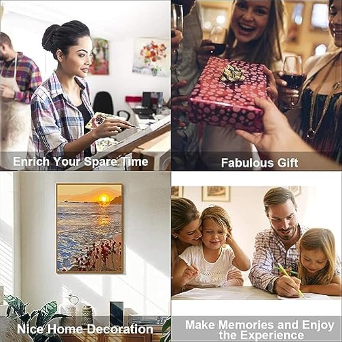 NUMBER PAINTING SET, PAINT BY NUMBERS FOR KIDS ADULTS, CANVAS DIY OIL PAINTING BRUSHES AND ACRYLIC PIGMENT, UNLEASH YOUR INNER ARTIST WITH DIY PAINT BY NUMBER KITS HOME DECORS FRAMELESS 16X20 INCH - Image 5