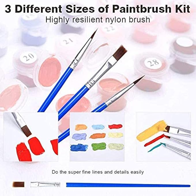 NUMBER PAINTING SET, PAINT BY NUMBERS FOR KIDS ADULTS, CANVAS DIY OIL PAINTING BRUSHES AND ACRYLIC PIGMENT, UNLEASH YOUR INNER ARTIST WITH DIY PAINT BY NUMBER KITS HOME DECORS FRAMELESS 16X20 INCH - Image 2