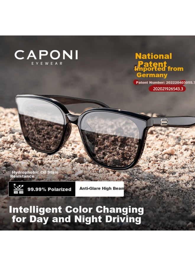 Caponi Photochromic Polarized Gm Sungl For Men And Women, Day And Night Use, Driving-specific Gl, Uv Protection, Sun Protectio - Image 1