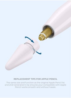 blupebble Replacement Tips for Apple Pencil, Pack of 6 Compatible with Apple Pencil 1st Gen and 2nd Gen, No Wear Out Fine Point Precise Control Pen Like Nibs for Apple Pencil  - Image 3