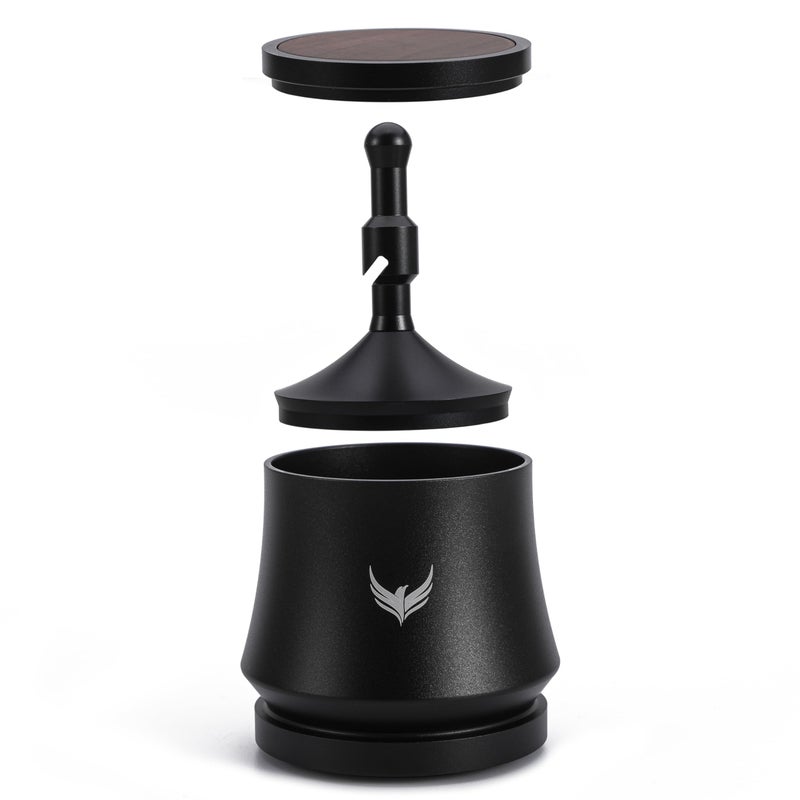 KNODOS Magnetic Blind Shaker with Walnut Lid | Premium Anodized Aluminum Espresso Shaker for 54mm & 58mm Portafilters | Dosing Cup for Coffee Grounds Distribution (58mm) - Image 1