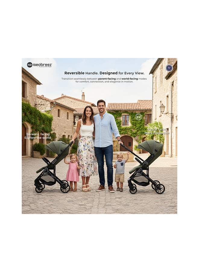 Neobreez QUINT Reversible Handle Lightweight Compact Travel Stroller, Foldable Baby Stroller, Pushchair, Toddler Baby Trolley, Waterproof UPF 50+Canopy,0-4yrs,22kg,3yrs Warranty - Image 2