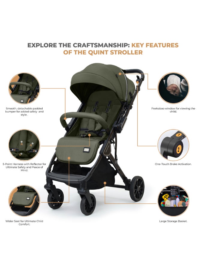 Neobreez QUINT Reversible Handle Lightweight Compact Travel Stroller, Foldable Baby Stroller, Pushchair, Toddler Baby Trolley, Waterproof UPF 50+Canopy,0-4yrs,22kg,3yrs Warranty - Image 3