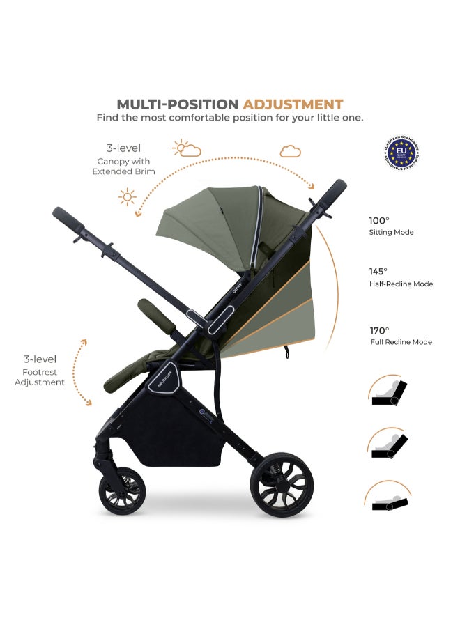 Neobreez QUINT Reversible Handle Lightweight Compact Travel Stroller, Foldable Baby Stroller, Pushchair, Toddler Baby Trolley, Waterproof UPF 50+Canopy,0-4yrs,22kg,3yrs Warranty - Image 2