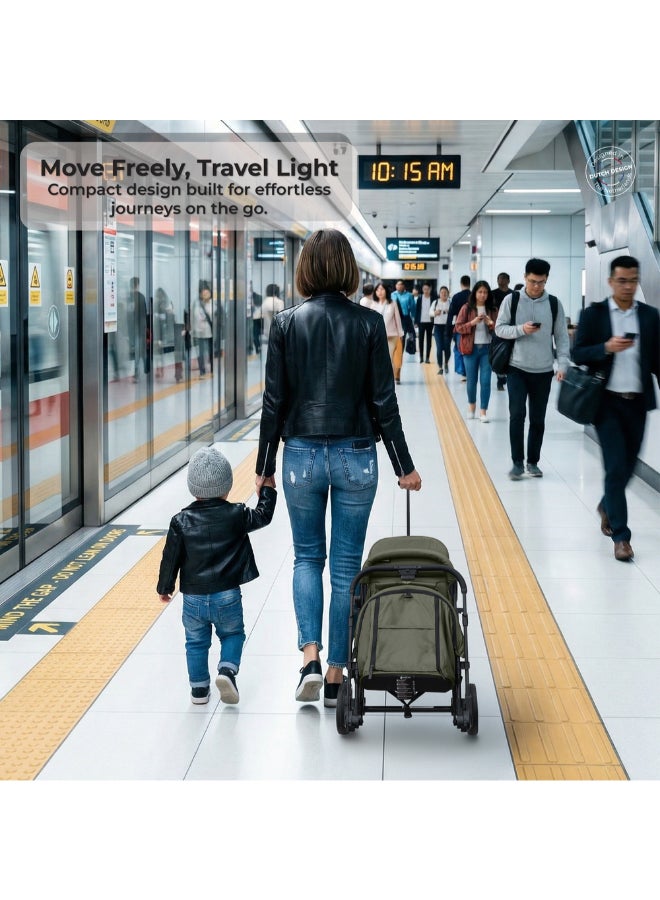Neobreez QUINT Reversible Handle Lightweight Compact Travel Stroller, Foldable Baby Stroller, Pushchair, Toddler Baby Trolley, Waterproof UPF 50+Canopy,0-4yrs,22kg,3yrs Warranty - Image 5