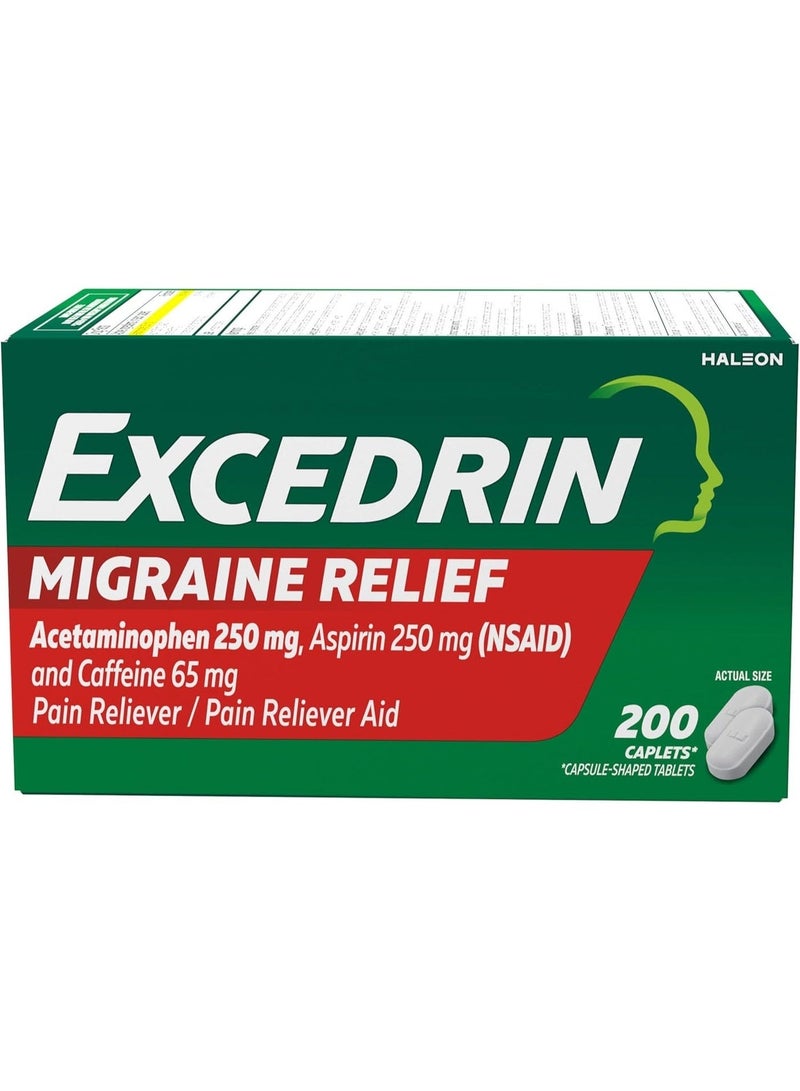 EXCEDRIN Migraine Relief Caplets to Alleviate Migraine Symptoms - 200 Count - Image 3