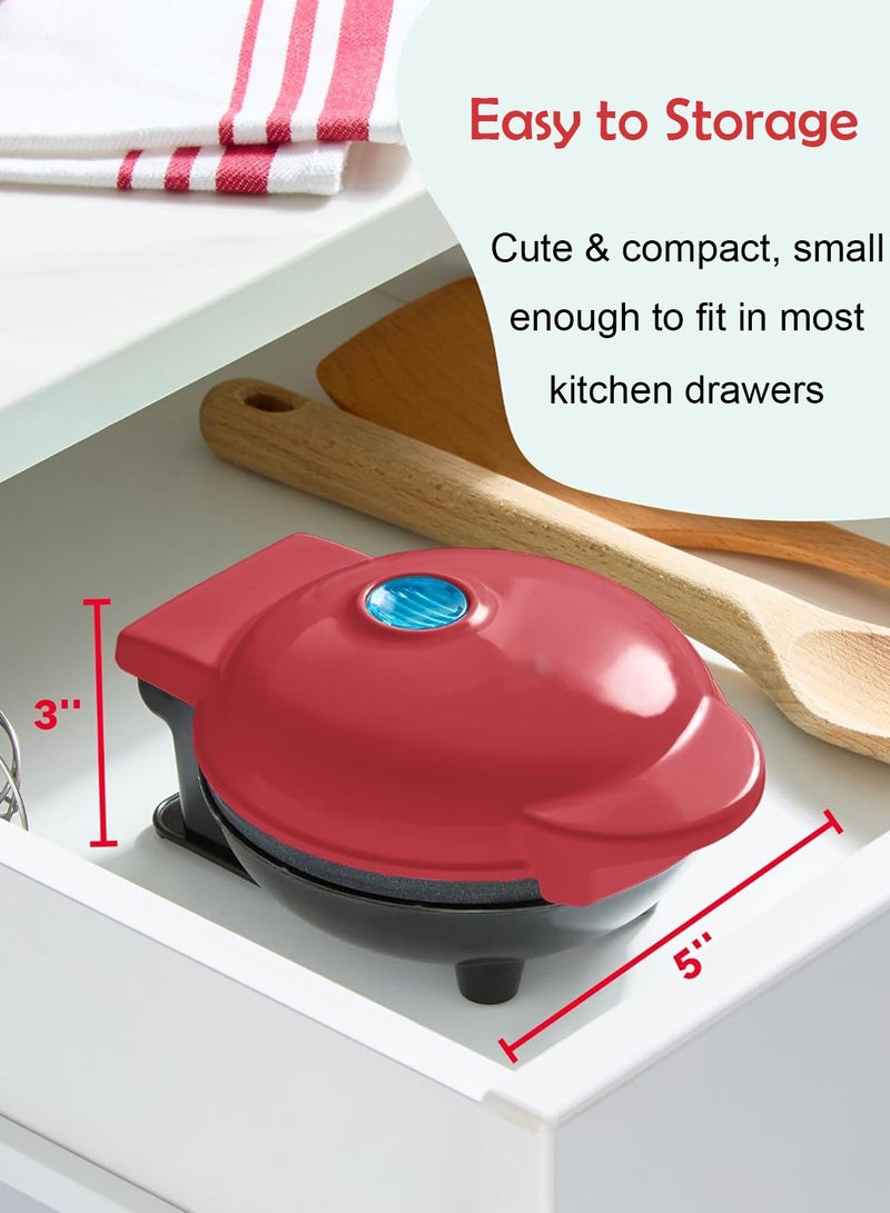 هوميفاي صانع الوافل الصغير متعدد الوظائف مقاس 4 بوصات ، الفطائر البلجيكية هاش براونز كيتو سناكس ساندويتش نفث البيض للأطفال والعائلات صينية كهربائية مدمجة غير لاصقة سطح 220 فولت - Image 5