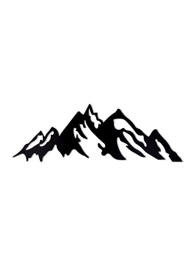 WEHUKOR Mountain Metal Wall Hanging Arts Home Decor, Durable, Good ambience Metal Wall Art for Bedroom,Living Room,Drawing Room,Hotel,Office,Home Garden (23.7 inch x 6 inch, Black) - Image 1