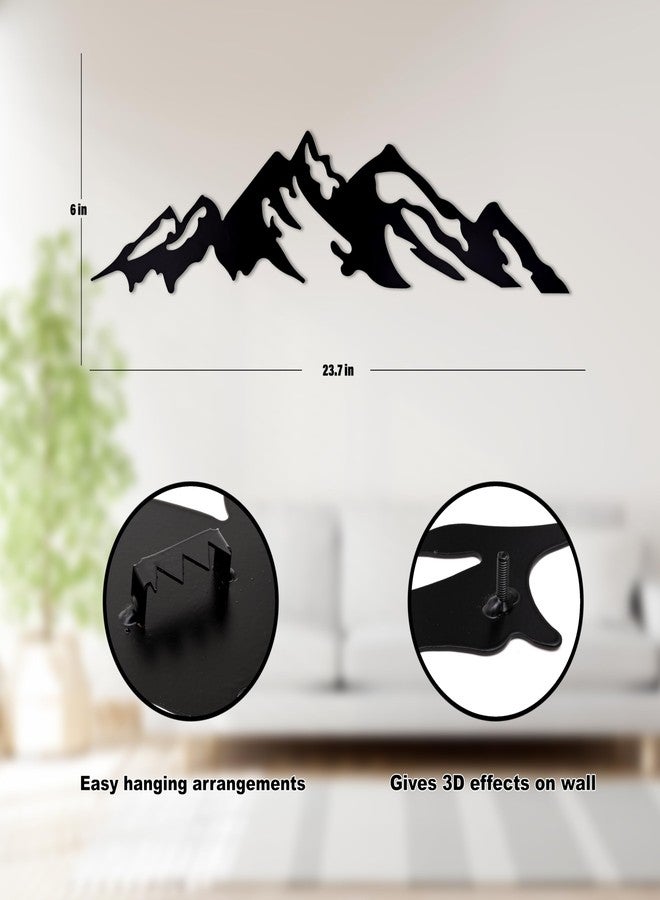 WEHUKOR Mountain Metal Wall Hanging Arts Home Decor, Durable, Good ambience Metal Wall Art for Bedroom,Living Room,Drawing Room,Hotel,Office,Home Garden (23.7 inch x 6 inch, Black) - Image 4