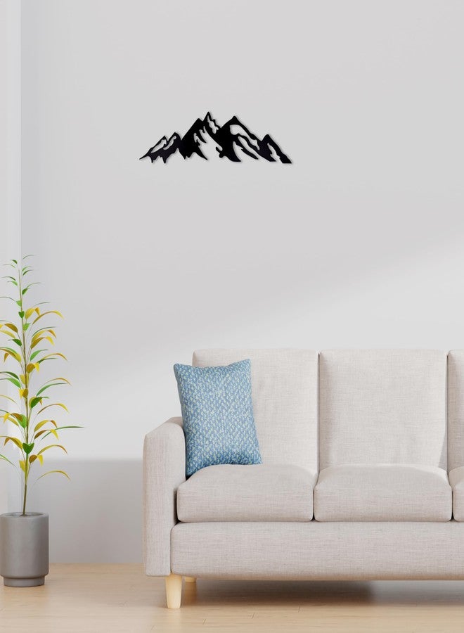 WEHUKOR Mountain Metal Wall Hanging Arts Home Decor, Durable, Good ambience Metal Wall Art for Bedroom,Living Room,Drawing Room,Hotel,Office,Home Garden (23.7 inch x 6 inch, Black) - Image 2