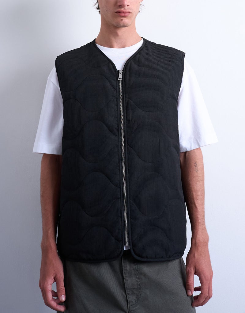 TOPMAN Square Quilted Gilet In Black - Image 3