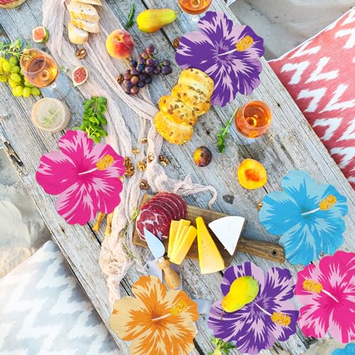 Bezkega Tropical Napkins, Hawaiian Tropical Decoration 40pcs Luau Paper Floral Hibiscus Hawaiian Napkins For Summer Luau Party Supplies - Image 2