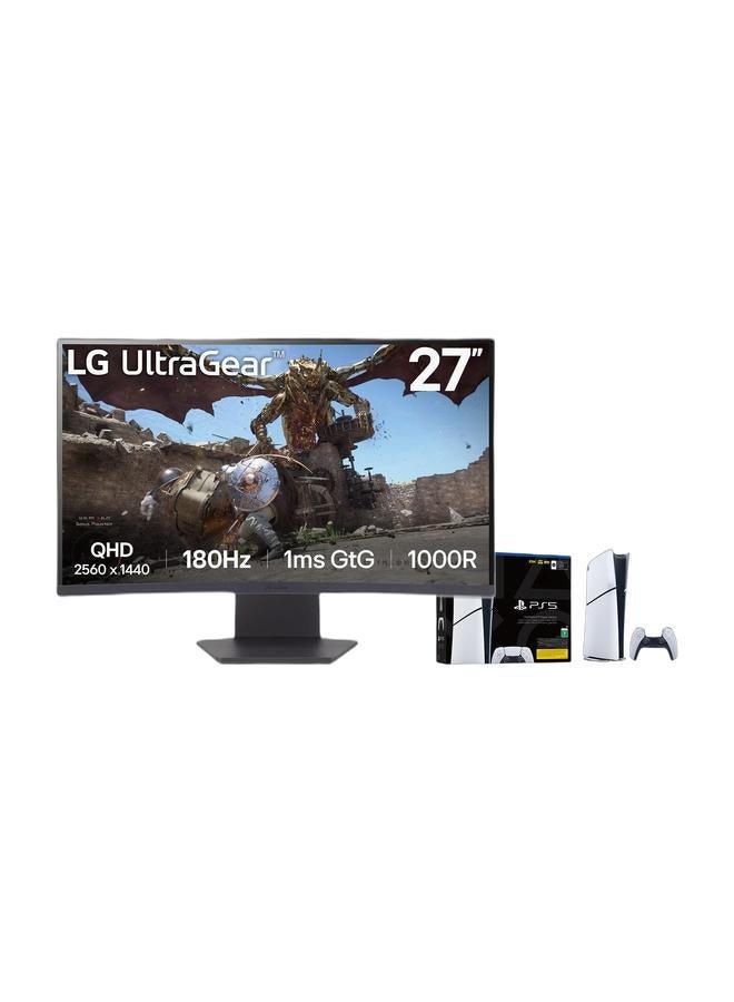 Sony CurveForce Gamer Pack - LG UltraGear 27” QHD 180Hz 1ms Curved Monitor + PlayStation 5 Digital Edition - Image 2