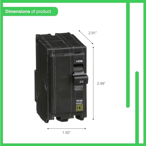 Schneider Electric سكوير دي من شنايدر إلكتريك سكوير دي - قاطع الدائرة QO225CP، أسود - Image 3