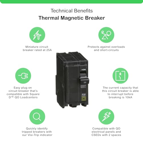 Schneider Electric سكوير دي من شنايدر إلكتريك سكوير دي - قاطع الدائرة QO225CP، أسود - Image 2