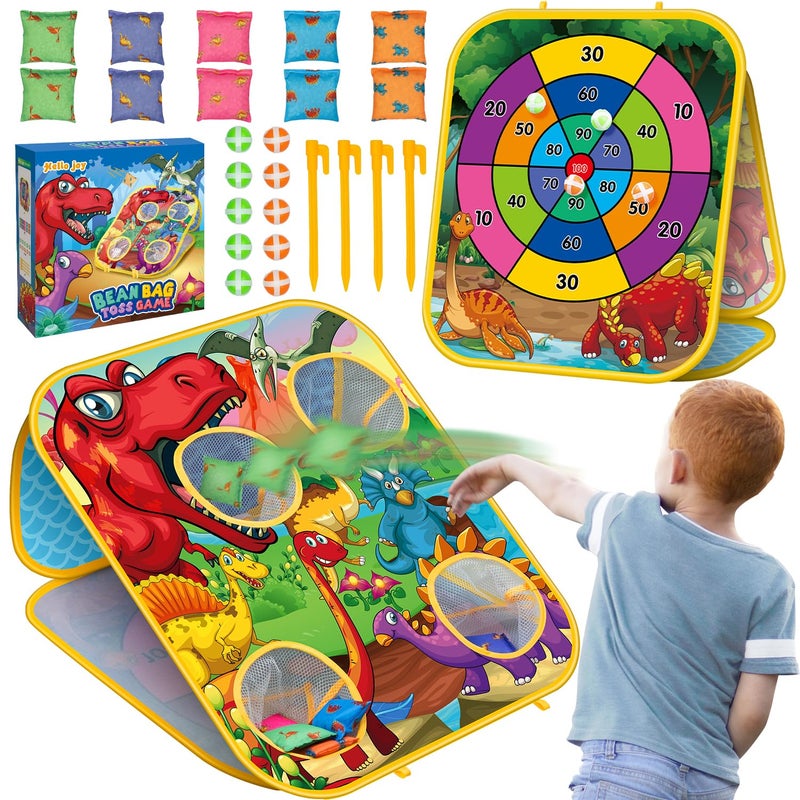 HelloJoy Bean Bag Toss Game Kids Outdoor Toys,Double-Sided Foldable Cornhole Board Backyard Beach Yard Outdoor Toys for Toddler, Outside Lawn Party Activities Toy Gifts for Boys Girls Age 3 4 5 6 7 8 - Image 1