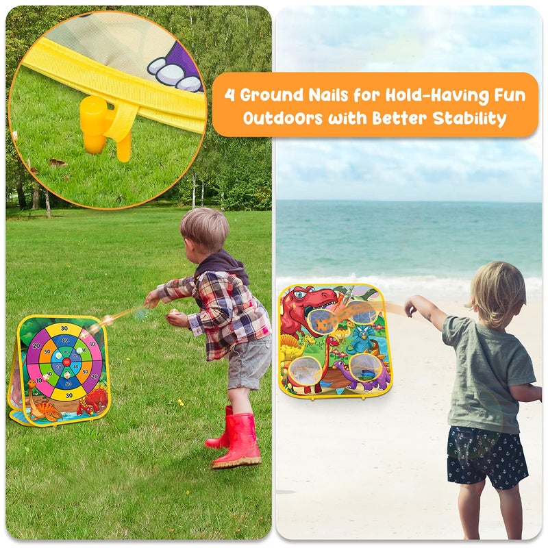 HelloJoy Bean Bag Toss Game Kids Outdoor Toys,Double-Sided Foldable Cornhole Board Backyard Beach Yard Outdoor Toys for Toddler, Outside Lawn Party Activities Toy Gifts for Boys Girls Age 3 4 5 6 7 8 - Image 4