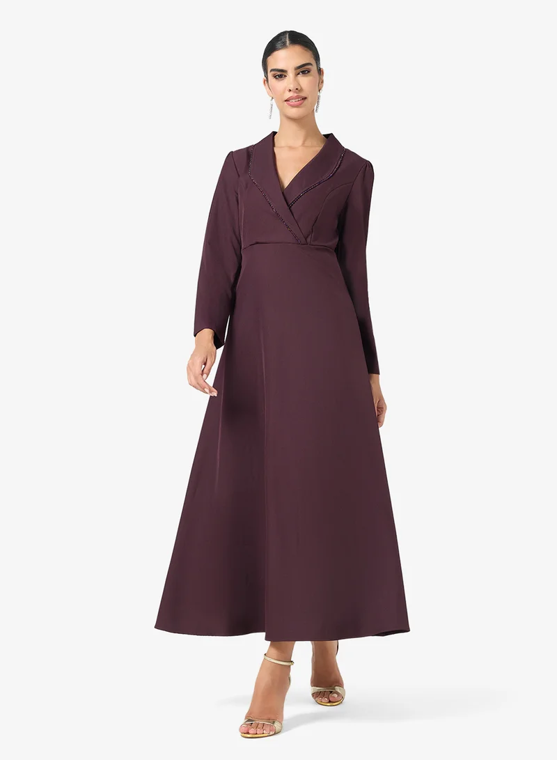 Wrap Dress With Drop Waist Hem