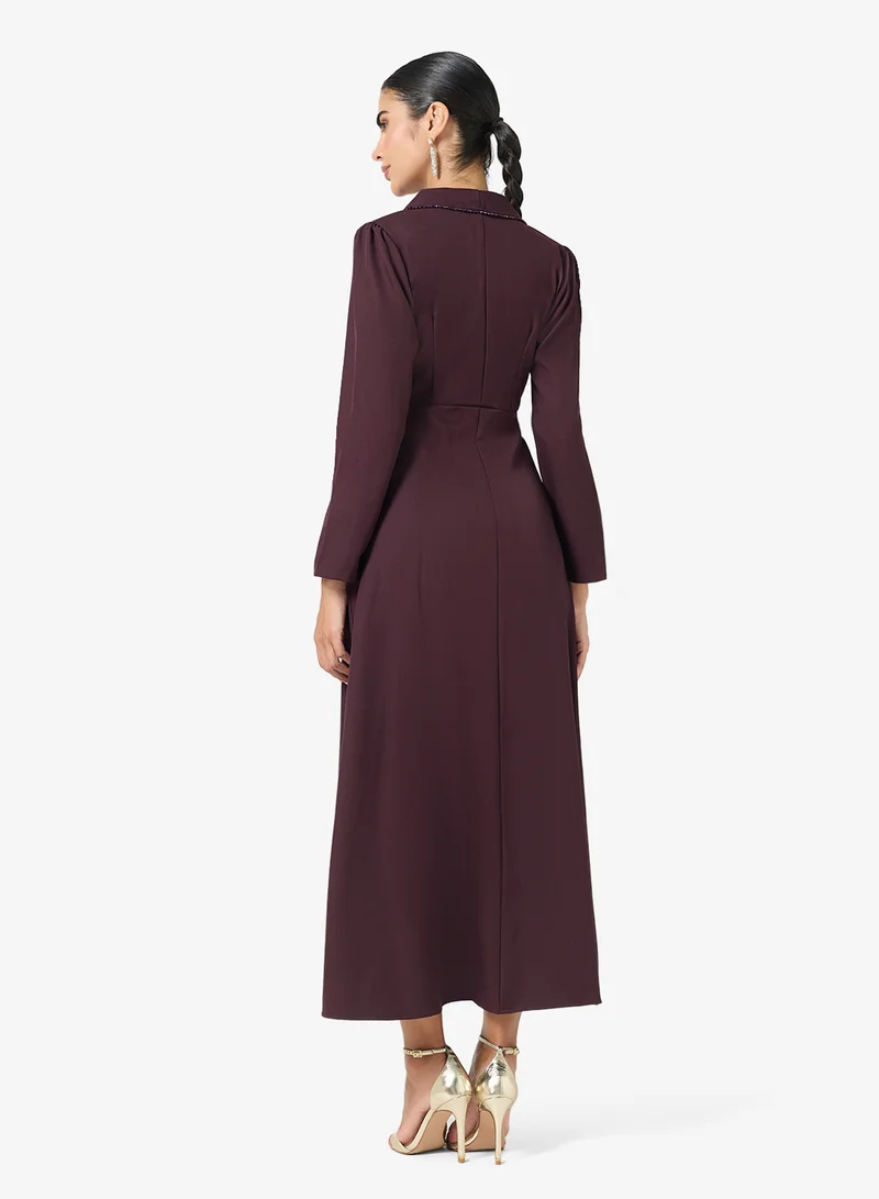 Khizana  Wrap Dress With Drop Waist Hem for Women | Best Price UAE