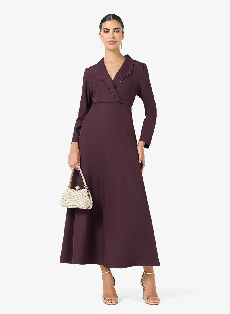 Khizana  Wrap Dress With Drop Waist Hem for Women | Best Price UAE