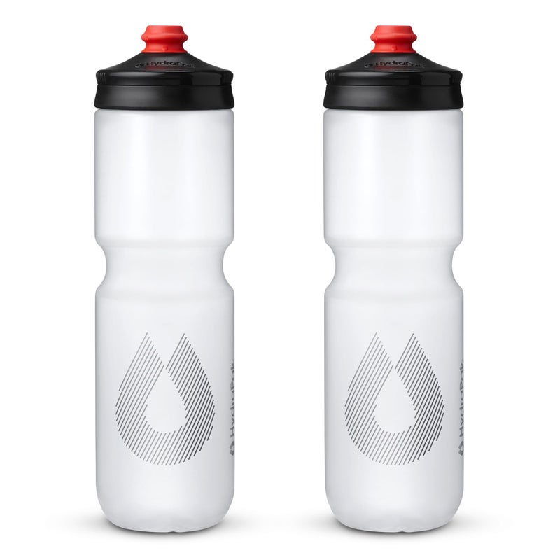 HydraPak | Polar Bottle - Breakaway Surge Lightweight Bike Water Bottle 2-Pack - High Flow, Cycling & Sports Squeeze Bottle (Clear, 880ml / 30oz) - Image 1