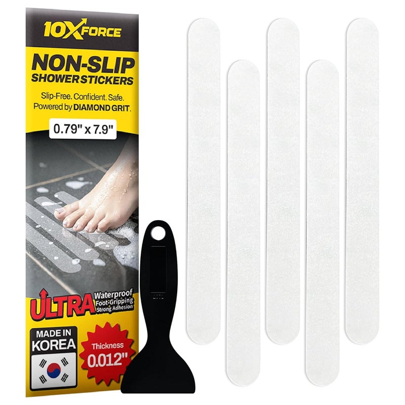 10XForce [Made in Korea] Ultra-Thin Bathtub Non Slip Stickers - Diamond Grip Non Slip Bathtub Stickers with Strong Adhesive for Elderly and Safety Use (20) - Image 1