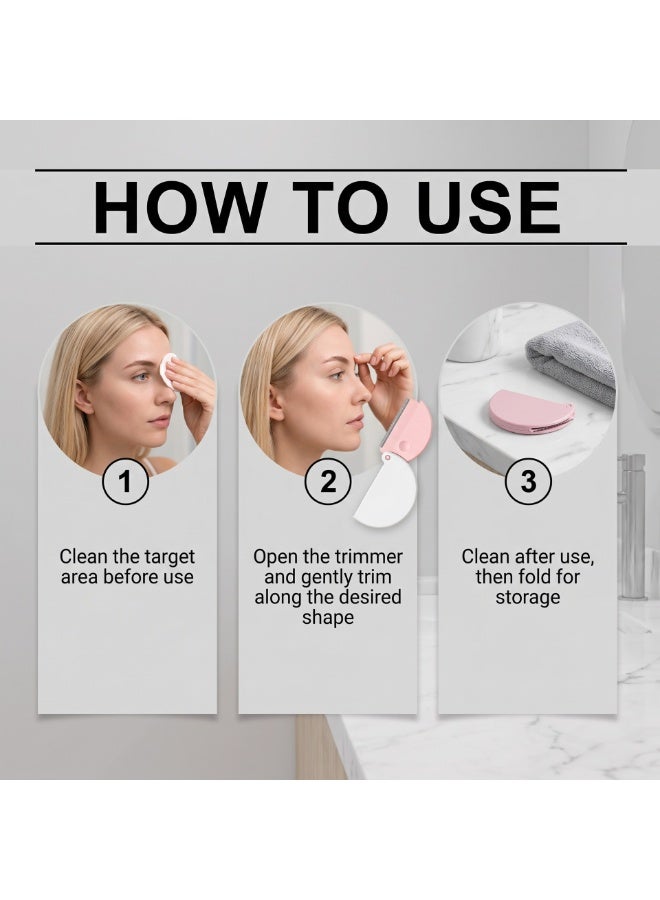 Wins Town Foldable Round Eyebrow Razor, Portable Facial Shaver for Eyebrow, Lip Hair & Face Fine Hairs, Safe Gentle Face Hair Trimmer for Daily Facial Grooming - Image 4