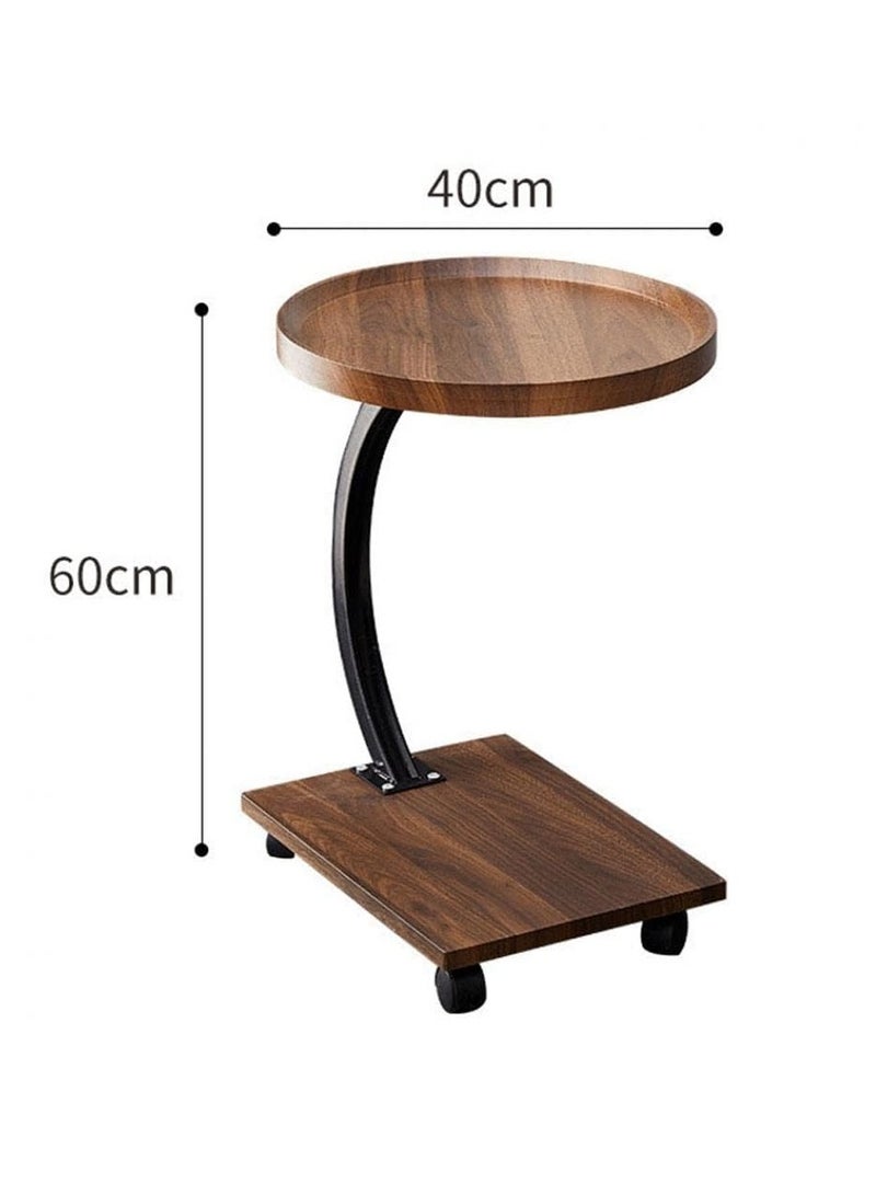 TRASSLE Sofa End Table, Narrow Side Table C Shaped Sofa Side Table with Metal Frame, Coffee Snack Couch Table for Living Room, Bedroom, Bedside - Image 2