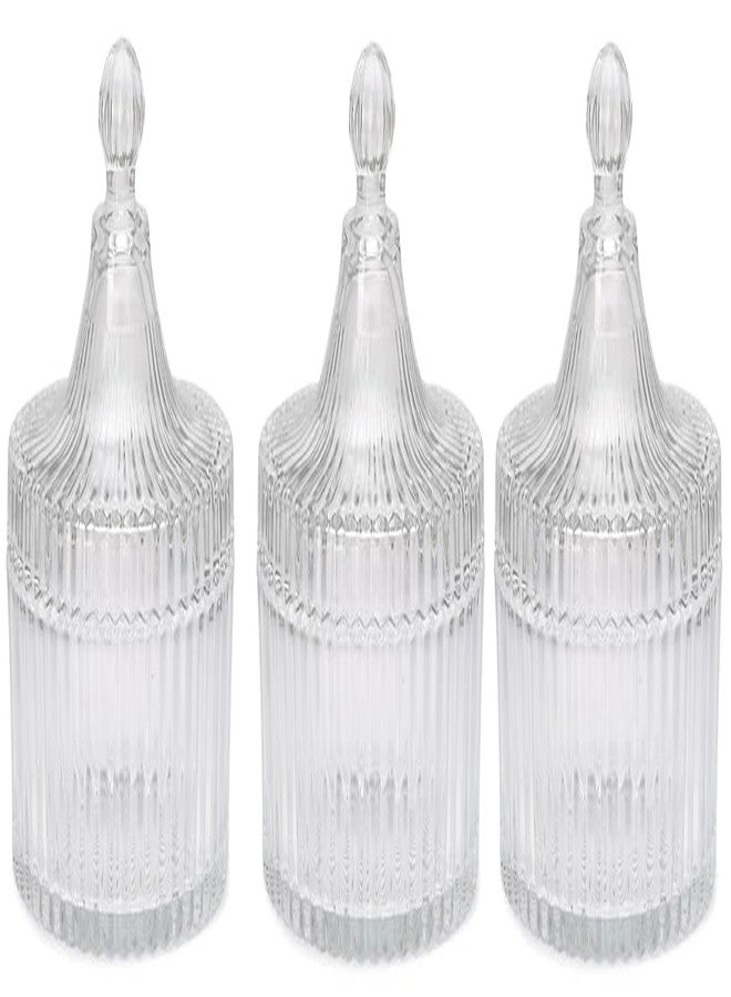 1st Time Stylish & Clear Candy Jar for Candy, Cookies, Dishes and Biscuit, Pack of 3, 300 Ml, 10 X 10 X 12 CM - Image 1