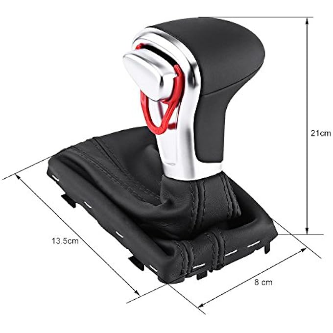 rayihni Keenso Automatic Gear Stick Knob Gaiter Boot Gear Stick Cover Leather Dustproof Cover Shifter Knob Black for A4L B8 B8PA - Image 4