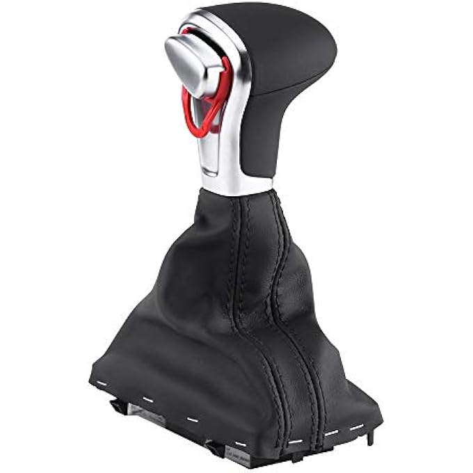 rayihni Keenso Automatic Gear Stick Knob Gaiter Boot Gear Stick Cover Leather Dustproof Cover Shifter Knob Black for A4L B8 B8PA - Image 2
