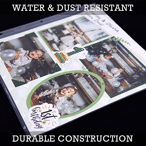 Samsill Scrapbook Refill Pages 12x12 Inch, 50 Pack, Fits 3 Ring Scrapbook Binders and 12x12 Photo Albums, Top-Loading, Heavy-Duty, Holds 2 Pages, Super Clear - Image 5