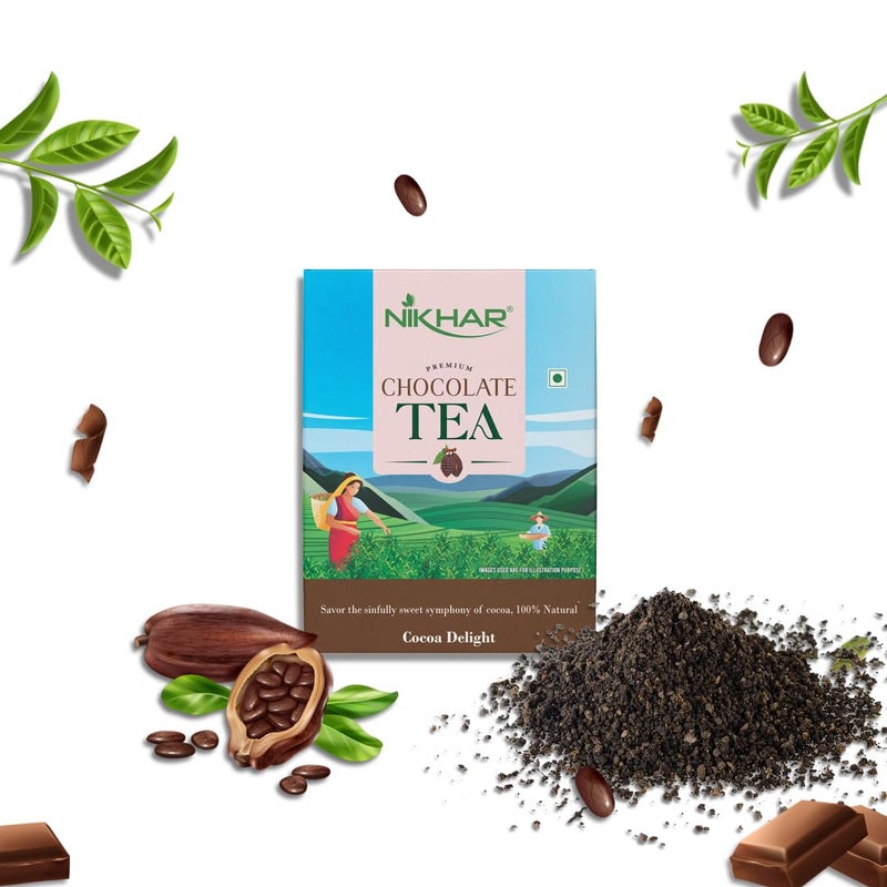 Nikhar Tea شاي نكهار بالشوكولاتة 200 جرام | مزيج كاكاو فاخر | 100% مستخلص كاكاو طبيعي - Image 1