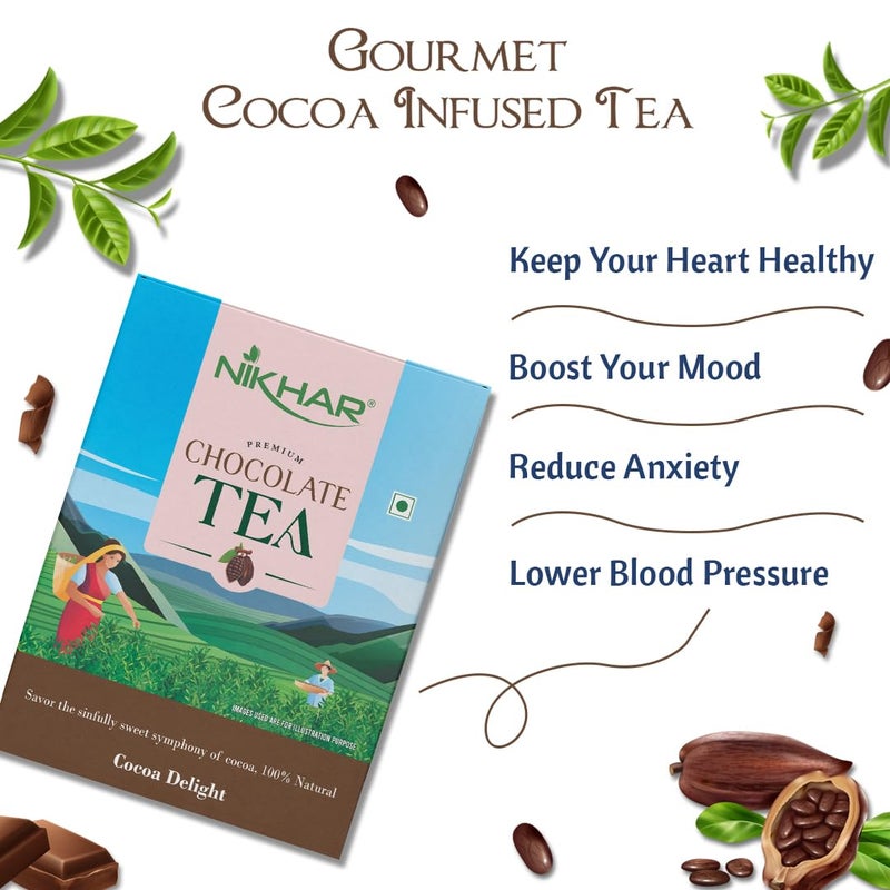 Nikhar Tea شاي نكهار بالشوكولاتة 200 جرام | مزيج كاكاو فاخر | 100% مستخلص كاكاو طبيعي - Image 3
