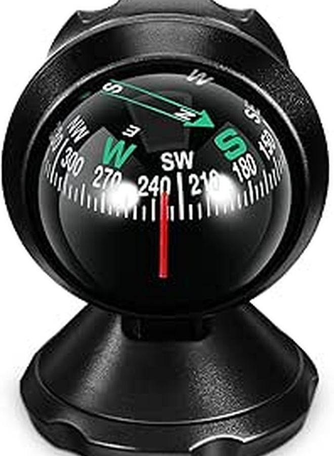 Universal Car Compass Ball High Precision Black Dash Mount for Vehicle Navigation - Image 1